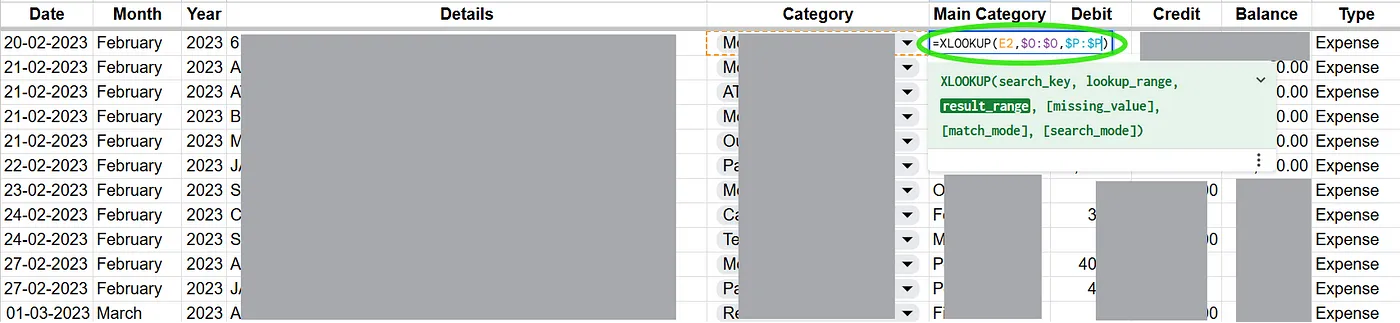 XLOOKUP Formula